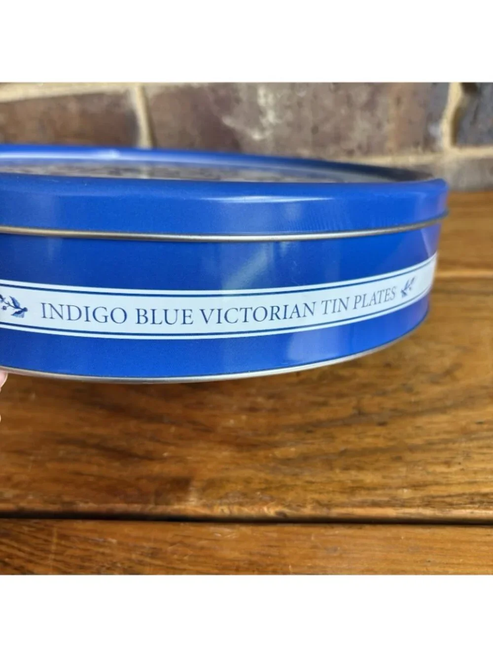 Indigo Blue Victorian Tin Plates, Set of 4, Restoration Hardware, Original Tin